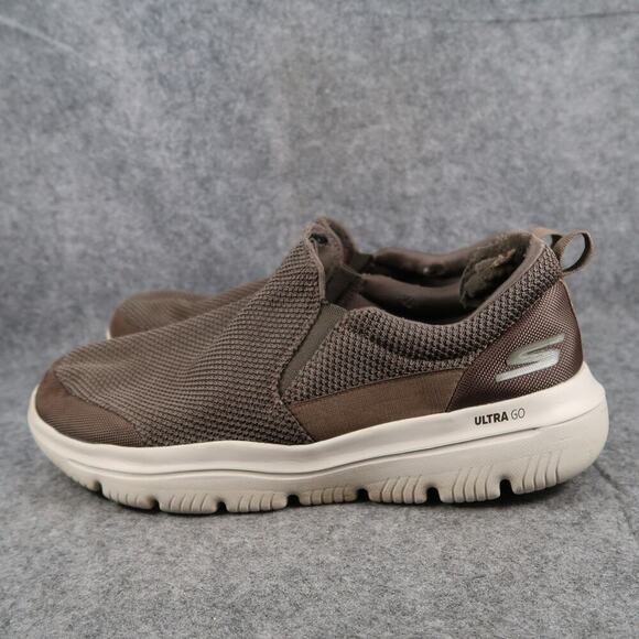 Skechers Shoes Mens 13 Sneakers Slip On Casual Comfort Go Walk Brown Trainers - Picture 4 of 12